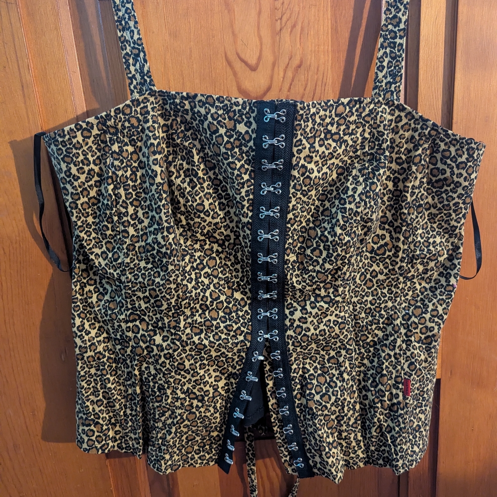 Tripp NYC Leopard Print Bustier Top And Wiggle Skirt